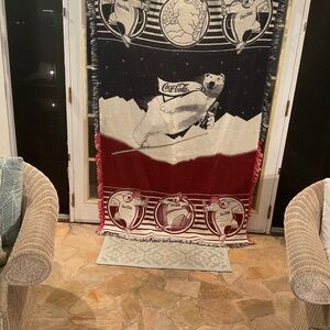 VTG Large Coca Cola Polar Bear Blanket